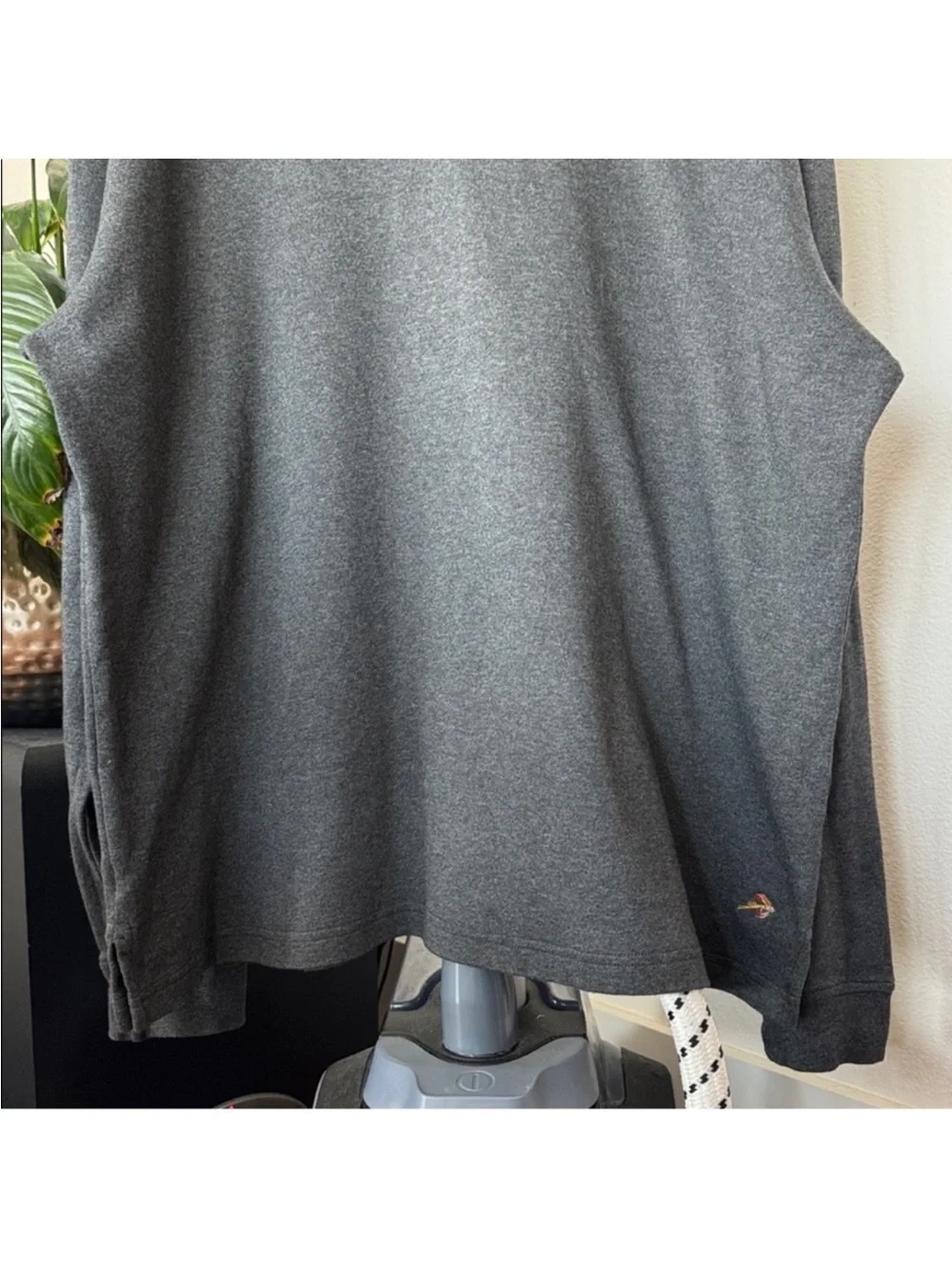 Orvis Signature Collection Polo Long Sleeve sweater Top Sz 2XL Gray Pima Cotton